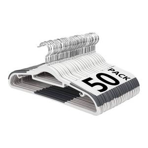 lot 6915 image: Edergoo Plastic Hangers 50 Pack, Slim Clothes Hangers Non Slip, Non-staining Space Saving Hanger, 17.1 inches Coat Hanger Heavy Duty Hanging Dry Wet Clothes, Gray
