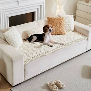 lot 6923 image: Tiwwie Couch Cover for Dogs Fuzzy Sofa Covers for Pet, Geometric Jacquard Coral Pet-Friendly Washable Non-Slip Sofas Slipcover Cushion Protector Pets Mat Dog Bed Mats