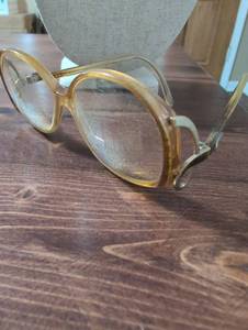 lot 2454 image: 1980s Christian Dior Yellow Frame Eyeglasses