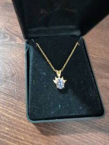 lot 2457 image: Tanzanite and Diamond Accent Pendant Necklace