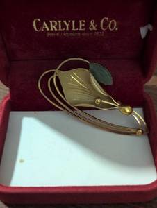 lot 2463 image: Carlyle & Co. Gold Tone Lily Brooch