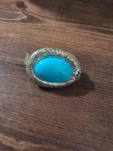 lot 2466 image: Oval Turquoise Silver Money Clip