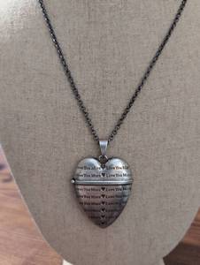 lot 2488 image: Love You More Heart Locket Necklace