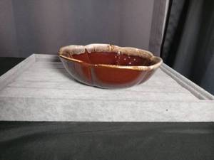lot 2719 image: McCoy Hull Brown Drip Glaze Serving Bowl