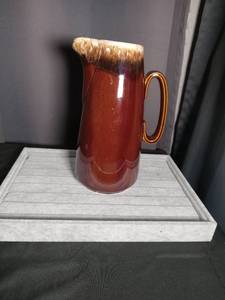 lot 2722 image: Hull Brown Drip Glaze Pitcher