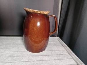 lot 2723 image: Hull Brown Drip Glaze Pitcher