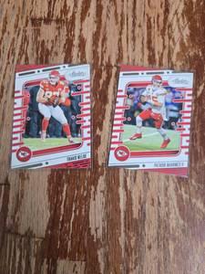 lot 26 image: 2024 Panini Absolute Football Mahomes & Kelce Chiefs Cards