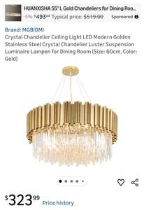 lot 36 image: Modern Crystal LED Chandelier