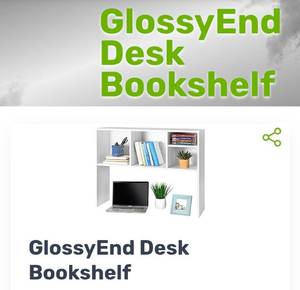 lot 37 image: Modern White Desk Bookshelf Combo