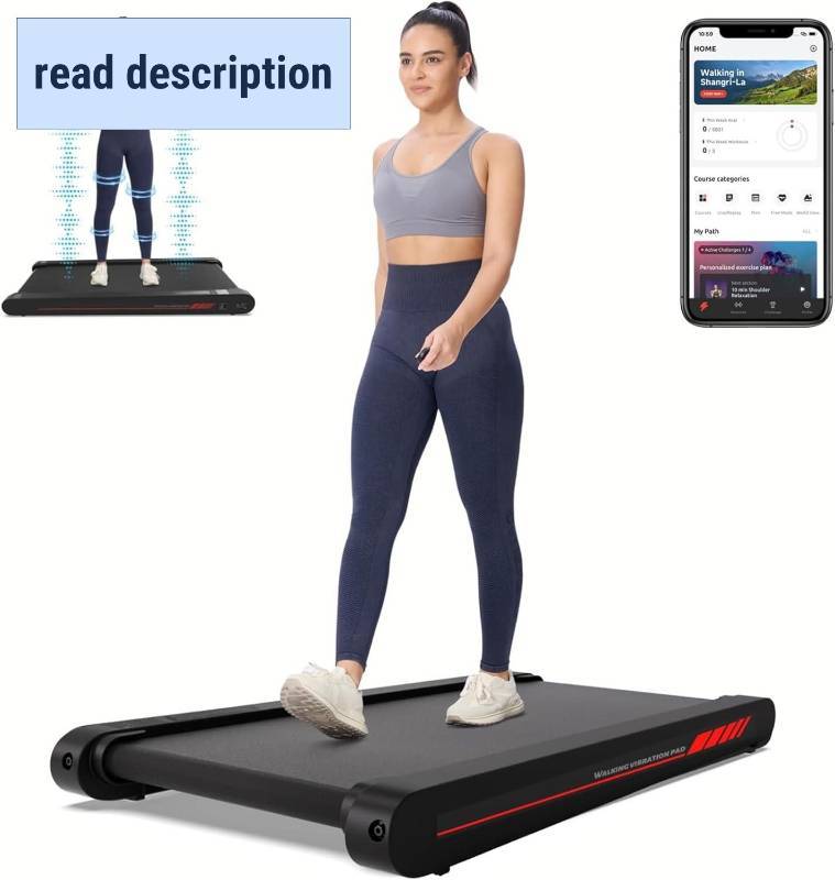 lot 141921 image: Retails for $190 Sperax Walking Treadmill Pad with APP, 3 in 1 Under Desk Treadmill, 400W Low Noise Walking Vibration Pad with Remote Control,Portable Treadmills for Home Office
