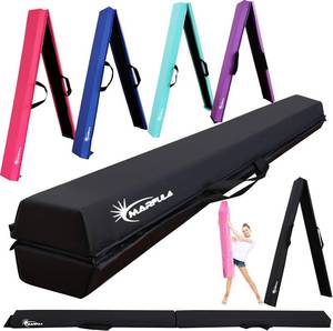lot 141945 image: MARFULA 6 FT  8 FT  9 FT  10 FT Folding Gymnastic Balance Beam for Kids with Carry Bag for Home and Club Use