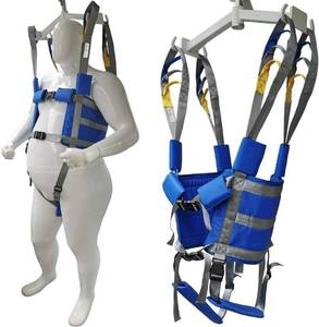 lot 141952 image: Retails for $160 Patient Lift Aid Sling Assist Elederly Senior Transfer Belt Sit Stand Walk Straps Harness Fold Up Full Body Support Leg Excisers Blue