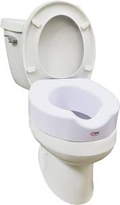 lot 141953 image: Carex Toilet Seat Riser With Quick-Lock, Raised Toilet Seat Adds 4 Inches of Height to Toilet - Toilet Seat Lifter With 300 Pound Weight Capacity, Slip-Resistant