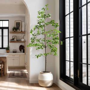 lot 141964 image: Retails for $110 Artificial Black Olive Tree Artificial Olive Plants, Tall Faux Olive Tree Faux Silk Plant Fake Plant Ultra-Realistic Silk Leaves & Natural Trunk Indoor Outdoor Use