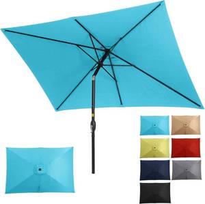 lot 141978 image: Kiss the Water 6.5 x 10 Patio Umbrella, Rectangular Outdoor Umbrella, Metal Pole Pool Umbrella with Crank and Push Button Tilt, Large Patio Umbrella with Polyester Canopy
