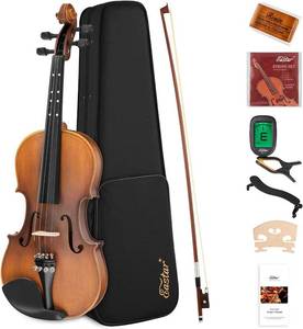lot 241887 image: Retails for $117 Eastar 14 Violin Set Fiddle for Beginners with Hard Case, Rosin, Shoulder Rest, Bow, and Extra Strings (Imprinted Finger Guide on Fingerboard), EVA-3
