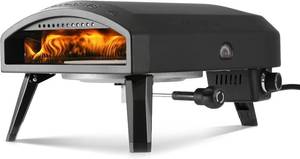 lot 241891 image: Retails for $239 EchoSmile 12 Gas Outdoor Pizza Oven, Propane Pizza Cooker Reaches 950 F, 60 Seconds Fast Cooking, Includes Gas Hose, Flame Control Knob, Extended Heat Handle, Black