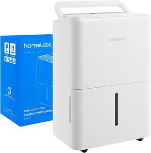 lot 241915 image: Retails for $170 hOmeLabs Dehumidifier - Advanced Humidity & Moisture Control, Quiet, Efficient, Auto Shut-off, Ideal for Home, Basement, Office - 1,800 Sq Ft Wi-Fi (8 Pint MAX 24 Pint at 95 F, 90% RH)