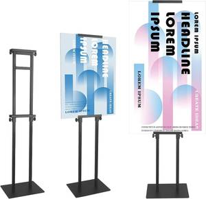 lot 341881 image: QKA 2 Pack Poster Stand for Display, Double Sided Pedestal Sign Holder , Heavy Duty Adjustable Floor Standing Sign Holder Height to 75 inches, Easy to Install, Suitable for Exhibitions,restaurants,stores
