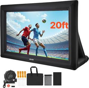 lot 341892 image: Retails for $109 VEVOR 20FT Inflatable Projector Screen, Inflatable Movie Screen Outdoor with 250W Air Blower Projector Screen Oxford Fabric Material Blow Up Screen for Outdoor Backyard, Home Theater, Theme Party