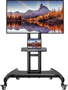lot 341893 image: Retails for $130 Perlegear Rolling TV Stand for 32-82 Inch FlatCurved LEDLCDOLED TVs, Outdoor Mobile TV Carts on Wheels with Adjustable Shelf, VESA 600x400mm up to 100lbs, Portable Mount with Wheels PGTVMC05-1
