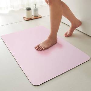 lot 341914 image: Pink Bath Mat, Bathroom Rugs Non Slip Washable Thin Absorbent Quick Dry Bath Mat Fits Under Door Bathroom Floor Mat Perfect for Bath, Shower, or Sink 16x24 Pink