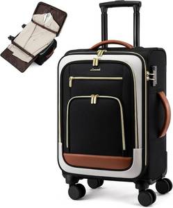lot 441829 image: LOVEVOOK Carry on Luggage 22x14x9 Airline Approved, 22 Inch Large Rolling Suitcase, Spinner Wheels & TSA Lock, 49L Softside Lightweight Underseat Carryon Luggage for Women Men Travel