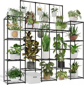 lot 151862 image: Metal Plant Stand Outdoor 63 Tall Plant Shelf for Plants 14-Tier Large Plant Sheves for Indoor Plants Living Room Heavy Duty Rack Garden Balcony Patio Hanging Planter
