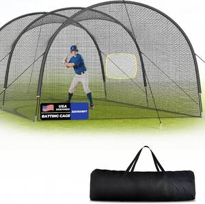 lot 151876 image: Retails for $166 Batting Cage, 22ft30ft35ft55ft70ft Baseball Softball Hitting cage Net, Portable Baseball Cage Netting System for Solo or Team Training, for Backyard Field Outdoor Indoor
