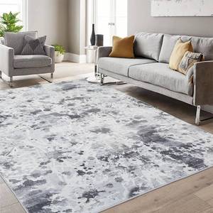 lot 151880 image: Zacoo Area Rug 4x6 Abstract Rug Grey Rug Indoor Modern Floor Cover Soft Bedroom Rug Thick Living Room Carpet Contemporary Print Throw Rug Non Slip Non Shedding Home Decor Rug Dining Room Kitchen,Gray