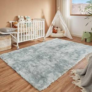 lot 151881 image: Floralux 4x6 Shag Rug, Tie-Dye Light Grey, Modern Fluffy Rugs for Bedroom, Soft Plush Carpet for Living Room, Nursery Kids Room, Home Dorm Decor Aesthetic, Area Rugs