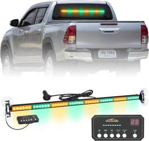 lot 151892 image: XRIDONSEN 35 inch Amber Green Traffic Advisor Light Bar 48 LED Emergency Strobe Lights Safety Warning Lights FrontRear Window wDisplay Controller for Construction Vehicles plowTow Trucks Wreckers