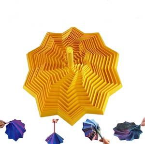 lot 151896 image: 3D Printed Expanded Sensory Fidget Star -4.3x4.3x1.96in Stress-Relieving Rotating Tower Design, for Office Desks Stress-Relief Gifts (Gold)