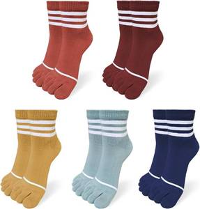 lot 151898 image: HOMSSEM Womens Girls Toe Socks Five Fingers Cute Colorful Ankle Athletic Running Toe Seperated