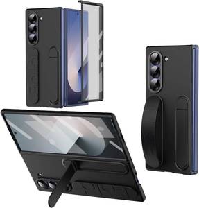 lot 151899 image: for Samsung Galaxy Z Fold 7 Protect Case with Wristband Stand,Bulit-in Screen & Lens Protection Shockproof Full Body Drop Fall Protection.(Black)