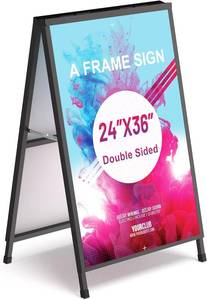 lot 251367 image: Relx A Frame Sign Holder Outdoor Sandwich Boards Holder 24x36 inches Sidewalk Signs for Businesses Outdoor - Holder only