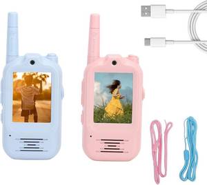 lot 251400 image: Video Walkie Talkies for Kids, 2.0 Inch Screen Long Range Handheld Intercom with Voice Effects, for Family Camping Hiking