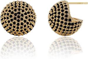 lot 251404 image: Disco Ball Earrings 925 Stering Silver Post 18K Gold Plated CZ Micro Pave Dainty Round Gold Stud Huggie earrings for Women