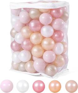 lot 351463 image: Ball Pit Balls Pack of 100 - Star and Round Set BPA Free Phthalate Free Non-Toxic Crush Proof Play Balls Soft Plastic Balls for Toddlers Baby Kids Birthday Pool Tent Party