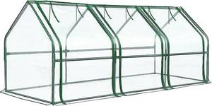 lot 351472 image: Greengro Mini Greenhouse, 95 x 36 x 36 Portable Greenhouses for Outdoors with Roll-up Zipper Door, Ground Stakes & 20 T-Shaped Plant Tags, Waterproof UV-Resistant Green House for Indoor Outside