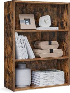 lot 351476 image: VASAGLE CUSTOS Collection - Bookshelf, 3-Tier Bookcase, Book Shelf, Open Storage Shelf, 9.4 x 23.6 x 32 Inches, for Living Room, Home Office, Dinning Room, Rustic Brown ULBC163X01