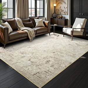 lot 351497 image: Toneed Abstract Area Rug Modern Washable Rug Soft Non Slip Rug Low Pile for Bedroom Living Room Dining Room Beige 4x6 Feet
