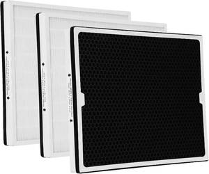 lot 451865 image: Retails for $140 550 HEPA & Activated Carbon Filter Compatible with CADPXS Shield 550 HEPA Air Scrubber, Shield 550 MERV-17 Standard Pleat 18.7x15.6x2, Shield 550 Filter, 2-in-1 Filter Replacement 3 Packs