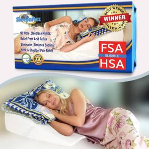 lot 451867 image: Sleepnitez Fsa Eligible 8 Bed Wedge Pillow   Memory Foam Wedge for Sleeping, Acid Reflux Pillow for Snoring, GERD, Pregnancy, Sleep Apnea, Reading   Luxurious 3.25 Memory Foam Top Layer