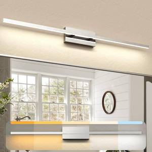 lot 451868 image: Retails for $104 NIORSUN 48 inch Chrome Bathroom Vanity Light,30W 5CCT Dimmable LED Bathroom Lighting Fixtures Over Mirror, Modern Vanity Lights for Bathrooms Restroom Mirror- ETL Certified