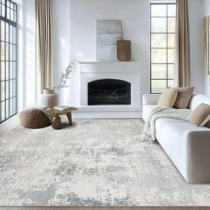 lot 451887 image: Washable Rugs 8x10 Area Rugs for Living Room - Modern Abstract Rugs for Bedroom,Dining Room,Large Soft Low Pile Carpet with Non Slip Rubber Backing,Neutral Accent Nursery Rug- Beige Blue