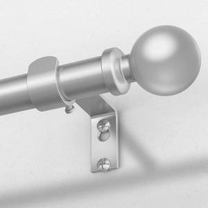 lot 451888 image: Silver Curtain Rod, 1 Inch Adjustable Heavy Duty Curtain Rods for Windows 48 to 84 Inch, Decorative Modern Window Treatment Rods, Telescopic Splicing Metal Drapery Pole, Easy Installation