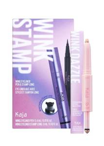 lot 451905 image: Kaja Wink Dazzle 02 Champagne Sequin  Wink Stamp Wing Eyeliner Pen & Stamp Long Bundle