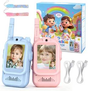 lot 451907 image: Video Walkie Talkie Toys for Kids, Boys and Girls - 2 Pack Rechargeable Video Intercom Kid Walkies Talkies - Christmas Birthday Gifts for Kids Family Games, Outside, Camping, Hiking (BluePink)