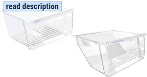 lot 251375 image: Retails for $115 Replacement Upper & Lower Crisper Bin Drawers For Whirlpool & Kenmore Refrigerators WP2188656 & WP2188664